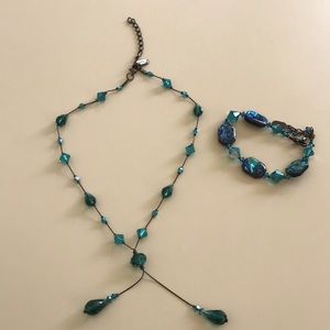 Dabby Reid necklace and bracelet set. Turquoise.